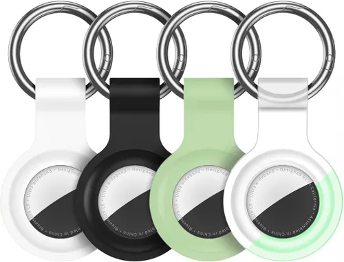 Paquete de 4 llaveros compatibles con AirTag para AirTag de 1ª y 2ª generación, para AirTag de 1ª y 2ª generación, funda para AirTag, rastreador