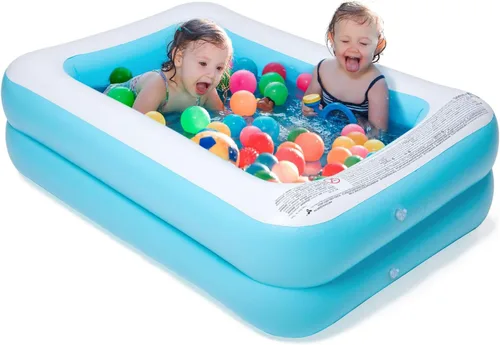 Miniatura 10 de Piscina inflable para niños, centro de natación familiar para niños, piscina de tamaño completo para niños, adultos, piscina fácil de configurar