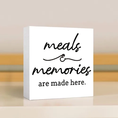 Miniatura 4 de Letreros de madera para cocina, con texto en inglés "Meals and Memories are Made Here" ("Meals and Memories are Made Here") para cocina, letrero