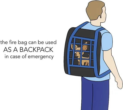 Miniatura 5 de Bolsa de escape de emergencia contra incendios para mascotas de hasta 100 libras - Cuerda de 50 pies incl. - Transportador de equipo de seguridad
