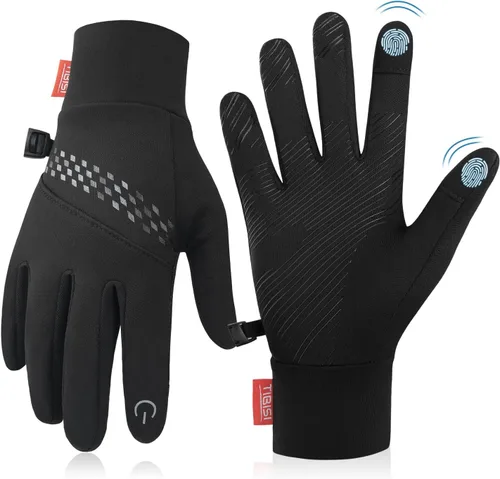Guantes de invierno para mujeres y hombres guantes térmicos para correr con forro fino para pantalla táctil guantes ligeros para caminar
