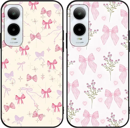 Miniatura 13 de Paquete de 2 Fundas de Teléfono con Lazo Rosa para Gabb Phone 4 6.1", Fundas con Patrón de Flores Florales con Lazo de Cinta Kawaii Lindo de Dibujos