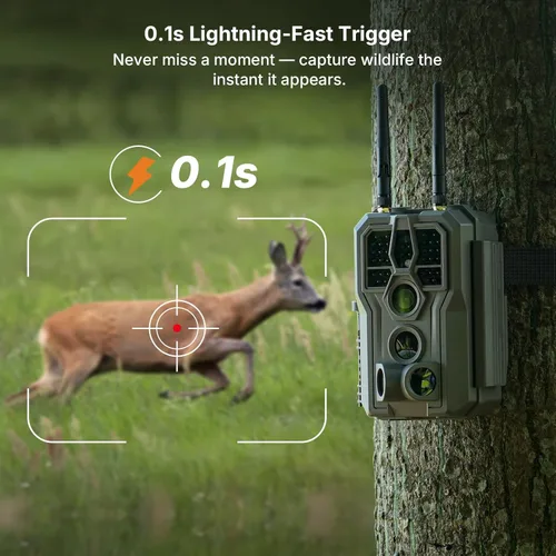 Miniatura 5 de GardePro Cámara de rastreo Bluetooth WiFi E8 2.0 (no celular), video 4K y fotografía de 64 MP, antenas duales, conexión estable, visualización