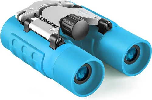 Binoculares reales para niños. Regalos para niños de 3 a 12 años. Niños o niñas. Binoculares compactos de juguete de 8x21 con óptica de alta Azul