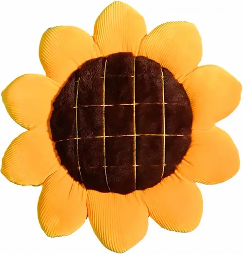LEVINIS Cojines de silla con forma de girasol amarillo, almohadas decorativas grandes de terciopelo suave, cojín reversible para cama, automóvil,