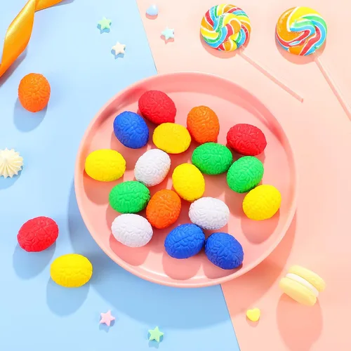 Miniatura 6 de 20 piezas de mini bola de estrés cerebral de Halloween, juguete cerebral de mano, ejercicio muscular, pelota de presión para adolescentes y adultos