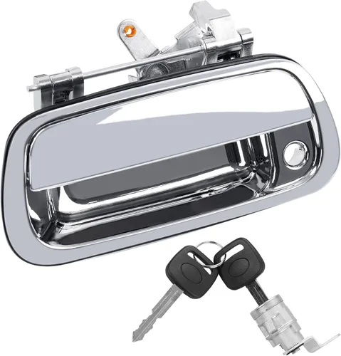 Miniatura 9 de Gledewen Manija de pestillo para portón trasero con cilindro de cerradura y 2 llaves, compatible con Toyota Tundra 2000-2006, reemplaza # 80867