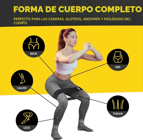 Miniatura 4 de Tribe Lifting Bandas de resistencia para entrenar – Paquete de 3 bandas de entrenamiento de tela para mujeres y hombres – Bandas de glúteos para Gris