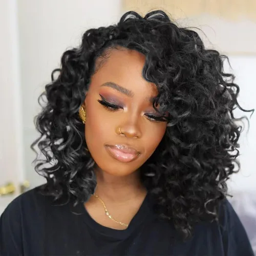 Miniatura 10 de Cabello de ganchillo con ondas oceánicas, 12 pulgadas, 8 paquetes de 3 tonos, cabello rizado de longitud media, rizado y ondulado profundo