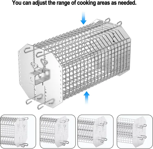 Miniatura 4 de onlyfire Cesta de asador octogonal universal, cesta de asador plana para asador, se adapta a hexágono de 1/2 pulgada, hexagonal de 3/8 pulgadas