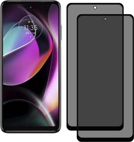 Paquete de 2 protectores de pantalla de privacidad para Motorola Moto G 5G 2022 [dureza 9H] HD [negro] película de vidrio templado privado antiespía
