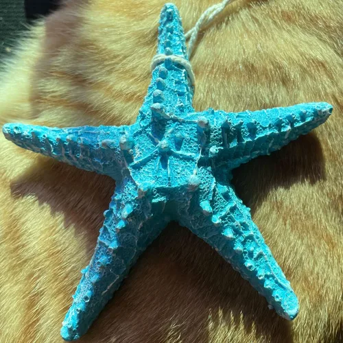 Miniatura 2 de 1 estrella de mar de resina artificial grande azul claro de 4.9 pulgadas colgante de estrella de pez estrella para manualidades, playa, lago, casa