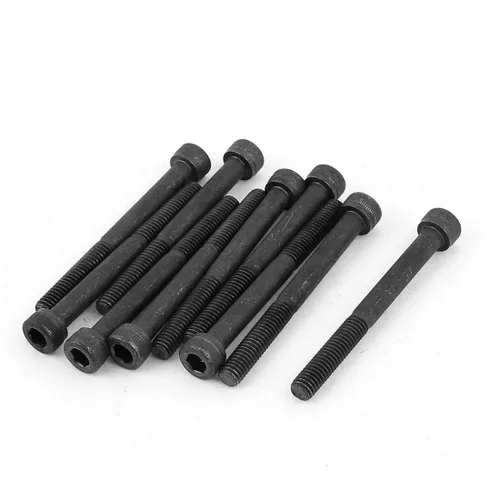 Miniatura 9 de uxcell Tornillos hexagonales de acero de aleación M2.0.197x1.772 in 12.9 Tornillos parcialmente roscados, color negro, 20