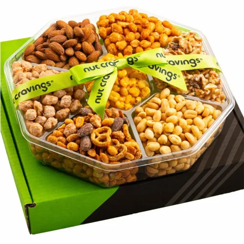 Miniatura 19 de Canastas para regalo de Pascua para adultos y niños, huevo lleno de dulces y conejito Plato con nueces gourmet (surtido de 7) Arreglo con golosinas