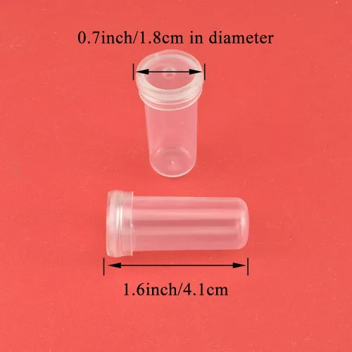Miniatura 2 de HAHIYO 60 tubos florales de plástico transparente de 1.6 x 0.7 pulgadas, viales de flores con tapas de silicona para plantas, arreglos de flores