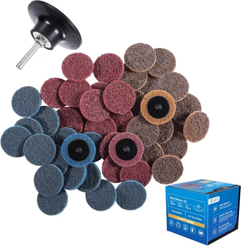 Miniatura 11 de S SATC 25 piezas de discos de lijado de 2 pulgadas con bloqueo de rollo, discos de cambio rápido para acondicionamiento de superficie