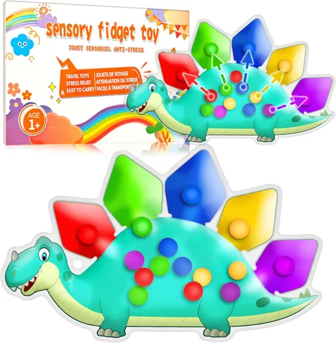 Juguete sensorial de dinosaurio para clasificar el color, juguetes de viaje para niños pequeños de 1 a 3 años, juguete de viaje por carretera 1