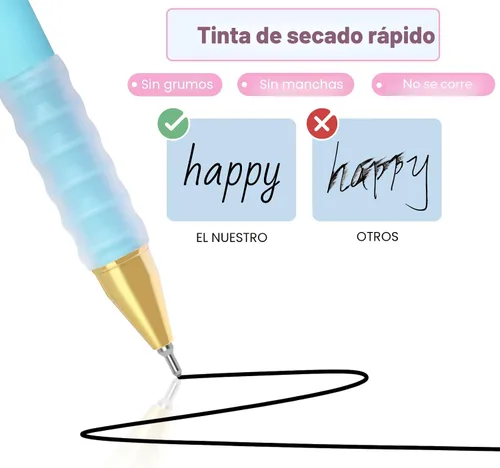 Miniatura 2 de Drawdart 12 bolígrafos de escritura suave, bolígrafos de tinta negra de 0.039 pulgadas con agarre súper suave, bolígrafo retráctil de larga duración