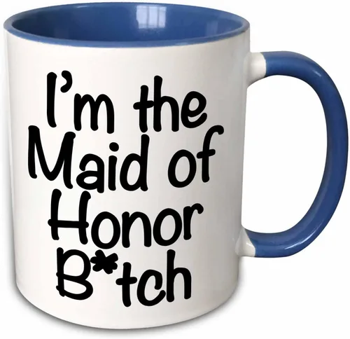 Miniatura 8 de 3dRose I'M The Maid Of Honor - Taza negra de dos tonos, 11 onzas