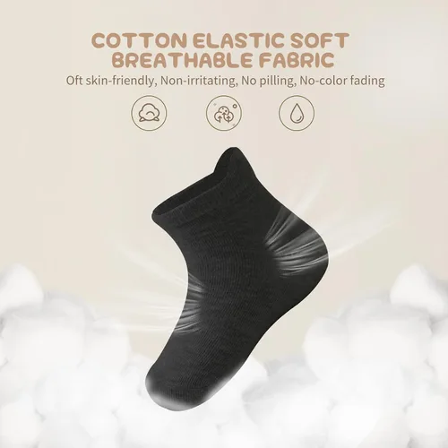 Miniatura 2 de Aroveea Calcetines de tobillo antideslizantes para bebé paquete de 12 para niños y niñas calcetines de algodón para bebés