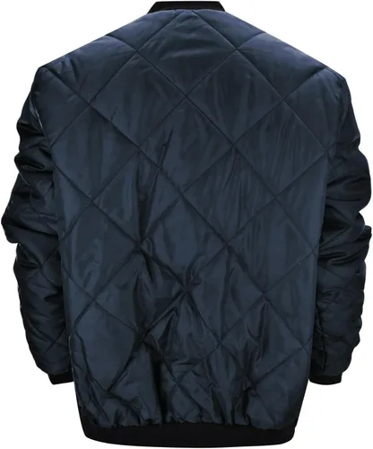 Miniatura 3 de Chaqueta bomber acolchada de diamante para hombre, chaqueta universitaria acolchada con cremallera, cuello alto, abrigo de invierno suelto de aviador