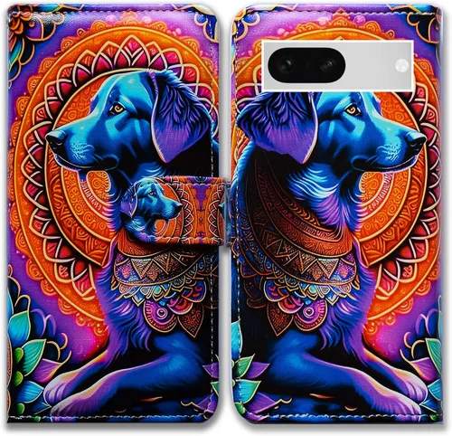 Miniatura 10 de Bcov Pixel 7a - Funda de piel con tapa y función atril para Google Pixel 7a, diseño de flores y mariposas azules Mariposa Azul Flores Rosa