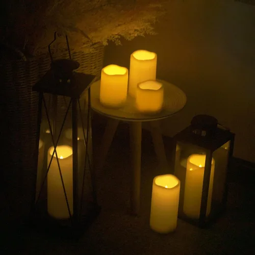 Miniatura 6 de Paquete de 2 velas de 7 pulgadas sin llama para exteriores, funciona con pilas, con temporizador, impermeables, parpadeantes, velas falsas LED