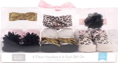 Miniatura 2 de Hudson Baby Conjunto de regalo de diadema y calcetines para niña Bonito leopardo