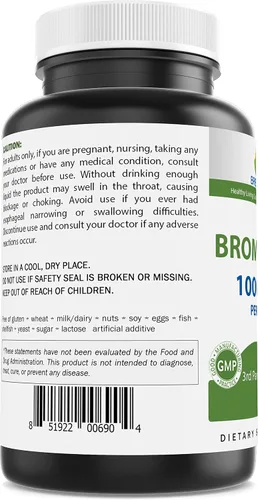 Miniatura 4 de Brieofood Bromelina 1000 mg por porción 240 tabletas - Enzima digestiva proteolítica - Apoya la digestión saludable, la salud de las articulaciones
