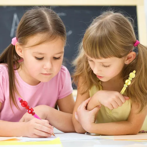 Miniatura 6 de Chivao 20 bolígrafos de metal con cuentas, varios colores, con 40 repuestos, tinta negra para niños, mujeres, estudiantes, regalo, oficina, escuela