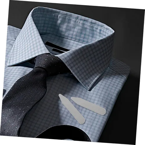 Miniatura 6 de Stiffen Your Dress Shirts 16pcs Collar Stays para hombres de manga larga camisas de vestir insertos de metal, plateado