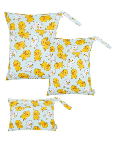 Miniatura 47 de ALVABABY 2 bolsas de pañales de tela para ropa húmeda, reutilizables con dos bolsillos con cremallera, para viajes, playa, piscina, guardería