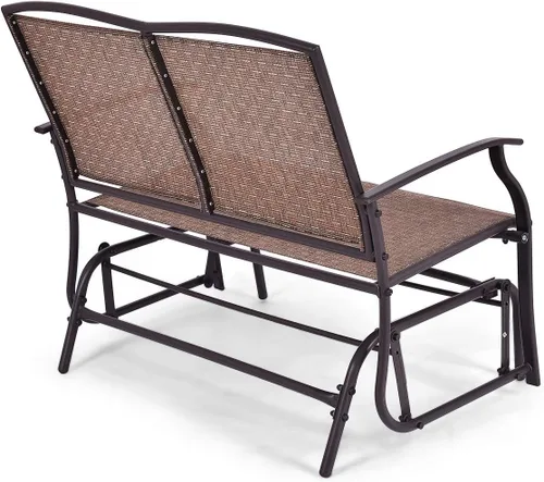 Miniatura 5 de Redeo Wenst'sKufAN - Silla mecedora para patio, banco de columpio para exteriores con marco de acero estable, banco mecedora para 2 personas, ideal