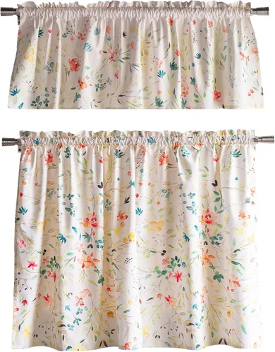 Miniatura 33 de Maison d' Hermine Juego de cortinas de cocina para ventanas, juego de cortinas de cocina 100% algodón, cenefas para el hogar [2 niveles