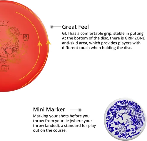 Miniatura 7 de Yikun Disc Golf Starter Set con mini bolsa de marcador – 5.82-6.00 oz juego al aire libre kit de juegos para principiantes
