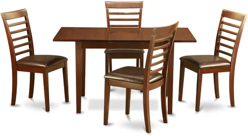 Miniatura 11 de East West Furniture NOML3-MAH-LC - Juego de mesa de comedor de 3 piezas contiene una mesa de comedor rectangular con hoja de mariposa y 2 sillas