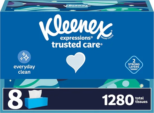 Miniatura 8 de Kleenex Trusted Care - Pañuelos faciales, 8 cajas planas, 200 pañuelos por caja, 2 capas, el embalaje puede variar