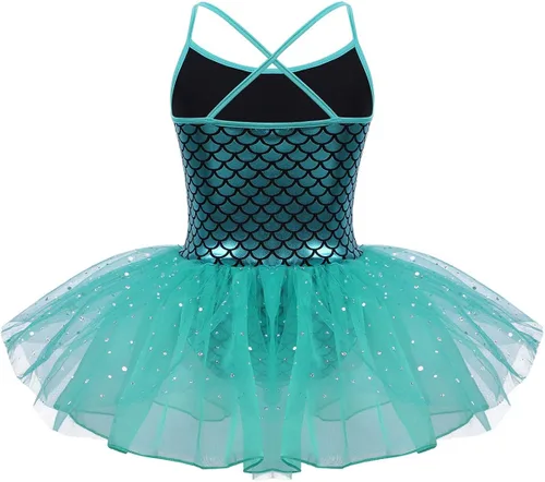 Miniatura 2 de MSemis - Vestido sin mangas con espalda cruzada para ballet y danza, diseño de leotardo para niñas