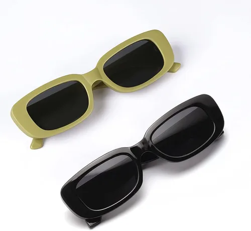 Miniatura 2 de Tskestvy Gafas de sol rectangulares para mujer, gafas de sol retro de los años 90, modernas, Y2K, estéticas, vintage, cuadradas