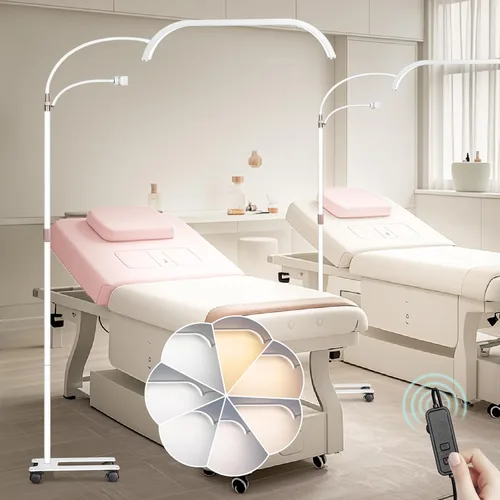 Miniatura 9 de HITTI Luz de Esteticistas, Luz Flexible de Cuello de Ganso para Pestañas para Técnicos de Pestañas, Luz LED de Media Luna con Soporte para Teléfono