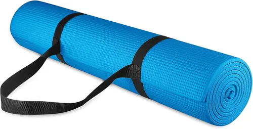 Miniatura 15 de Signature Fitness Esterilla de yoga multiusos de 1/4 de pulgada de alta densidad antidesgarro con correa de transporte con bloques de yoga