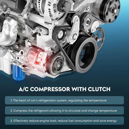 Miniatura 3 de Compresor de aire acondicionado A/C con embrague apto para Chevrolet Sonic 1.6L 1.8L 2012 L4, [Nota: solo para tipo CSP15; diámetro de la polea (mm)