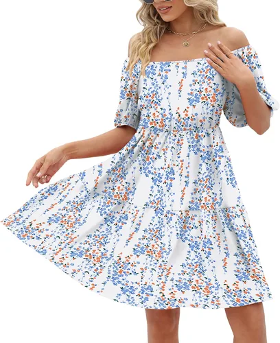 Miniatura 2 de Vestidos de mujer con cuello cuadrado, manga abombada, estilo casual, holgado, para primavera