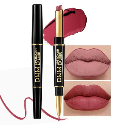Miniatura 32 de evpct DNM Juego de 3 delineadores de labios y lápices de labios, ciruela morada, malva, rojo vino, para mujer, mate, larga duración de 24 horas