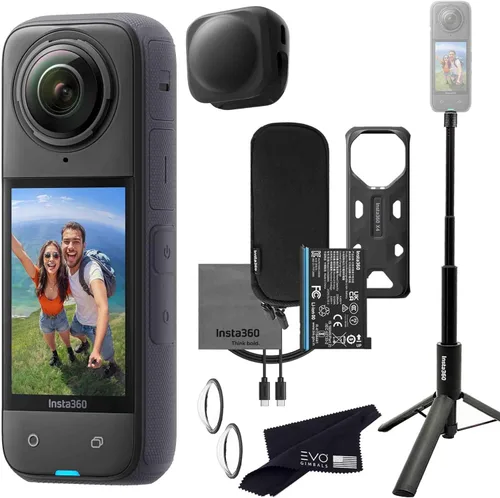 Insta360 Paquete de trípode X4 Selfie Stick – Cámara de acción 360 impermeable 8K con sensores de 1/2 pulgada, video HDR 8K 360, perfecto para