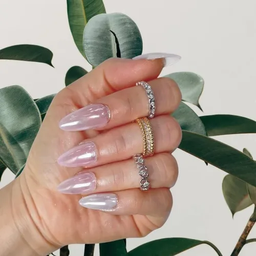 Miniatura 3 de Cre8tion - Polvo mágico de uñas cromado y perla blanca para arte de uñas, purpurina cromada en polvo brillante, uso profesional en salones