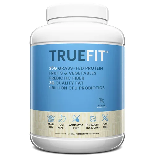 Miniatura 9 de TrueFit Polvo de Proteína Saludable para el Intestino, Batido de Reemplazo de Comida de Suero de Leche de Ganado Alimentado con Pasto