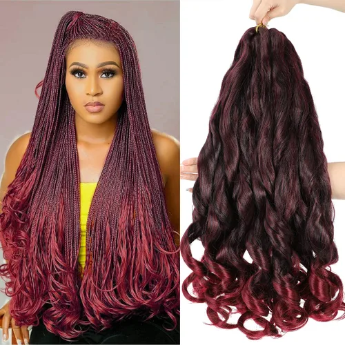 Miniatura 48 de WIPPORYA Cabello Rizado Francés para Trenzar de 24 Pulgadas, 6 Paquetes de Cabello Ondulado Suelto Elástico para Crochet Pre-Estirado 3.53