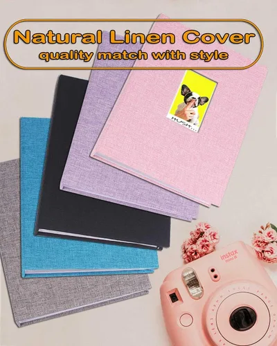 Miniatura 5 de GPIRAL Mini Álbum de Fotos 208 Fotos Verticales - Álbum de Fotos de Lino 2x3 Compatible con Tarjetas Fotográficas K-pop, Fujifilm Instax Mini Film