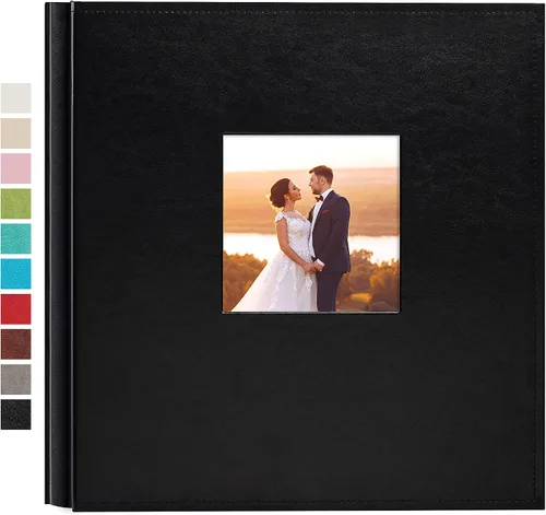 Miniatura 18 de potricher Álbum de fotos pequeño de 4 x 6 pulgadas, 200 fotos, cubierta de cuero, libro de fotos con 200 bolsillos horizontales para familia, boda